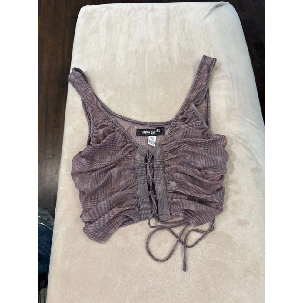 Urban outfits mesh lace up top